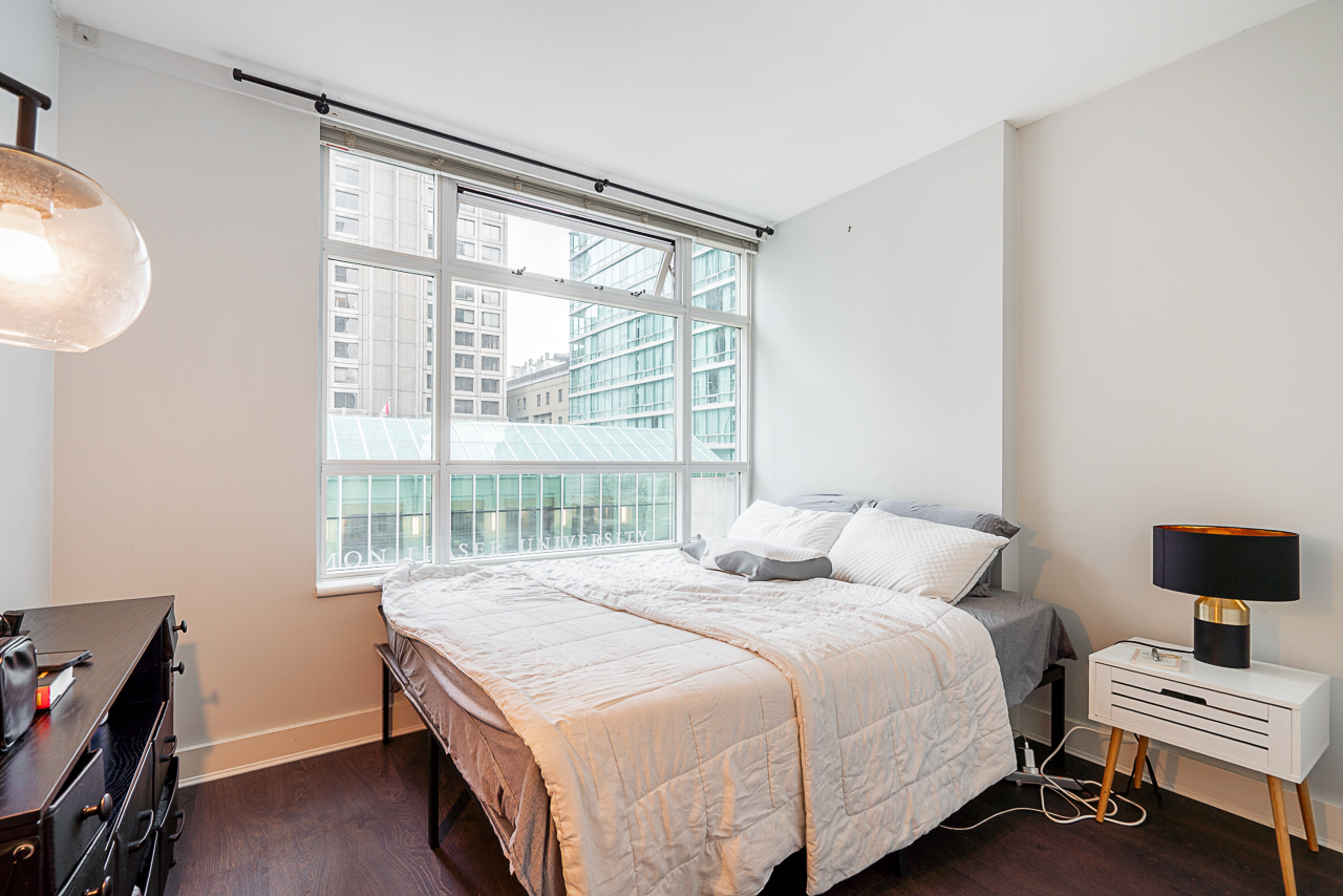 Unit 504 438 Seymour Street Vancouver-16 Spacious bedroom at 504–438 Seymour Street downtown condo