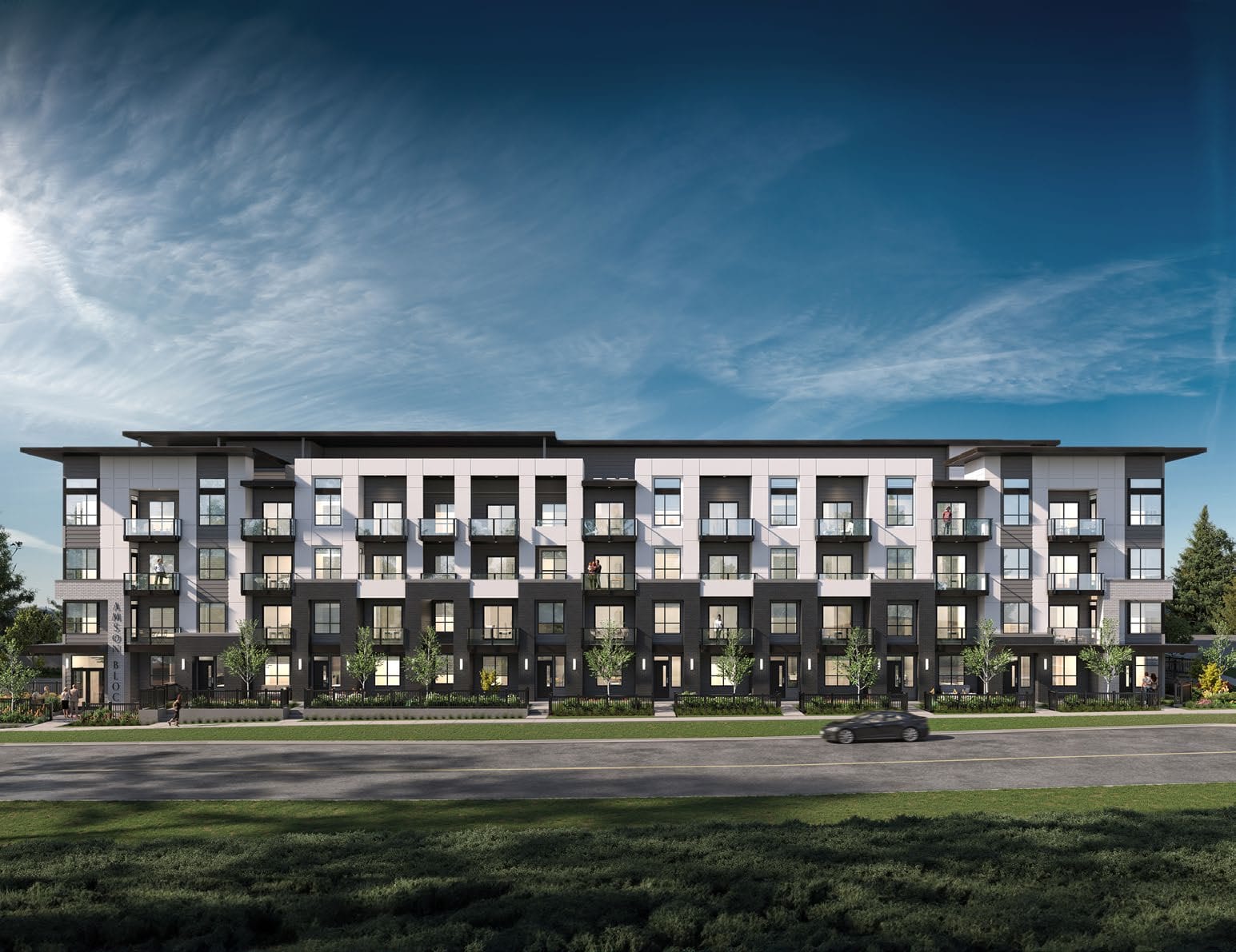 Street-level retail shops and residential units Amson Bloc