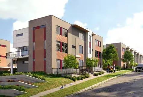 Culmena amenity building with modern architecture and landscaping