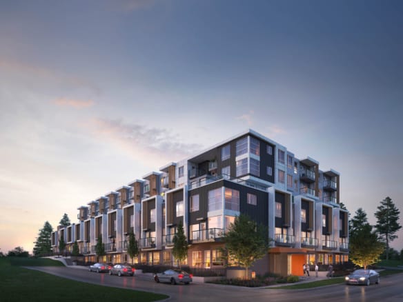 Harlowe Surrey modern townhouse and condo exterior with balconies
