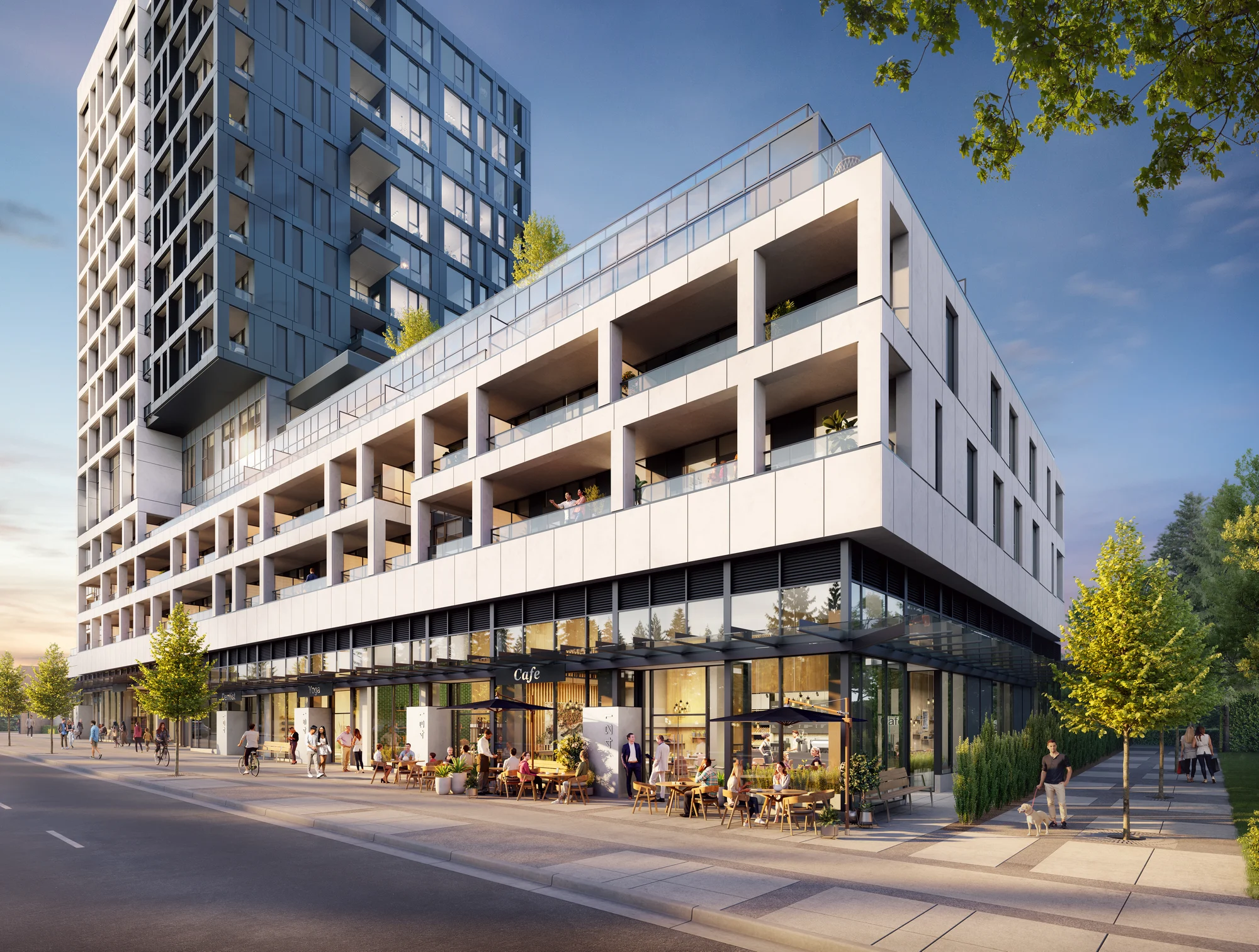 Mixed-use building with retail and residential at Cambie Corridor