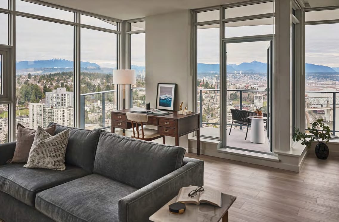 Balcony river view Pier West New Westminster condo