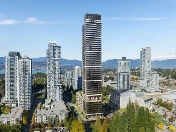 The Manhattan high-rise tower with city skyline view in Surrey