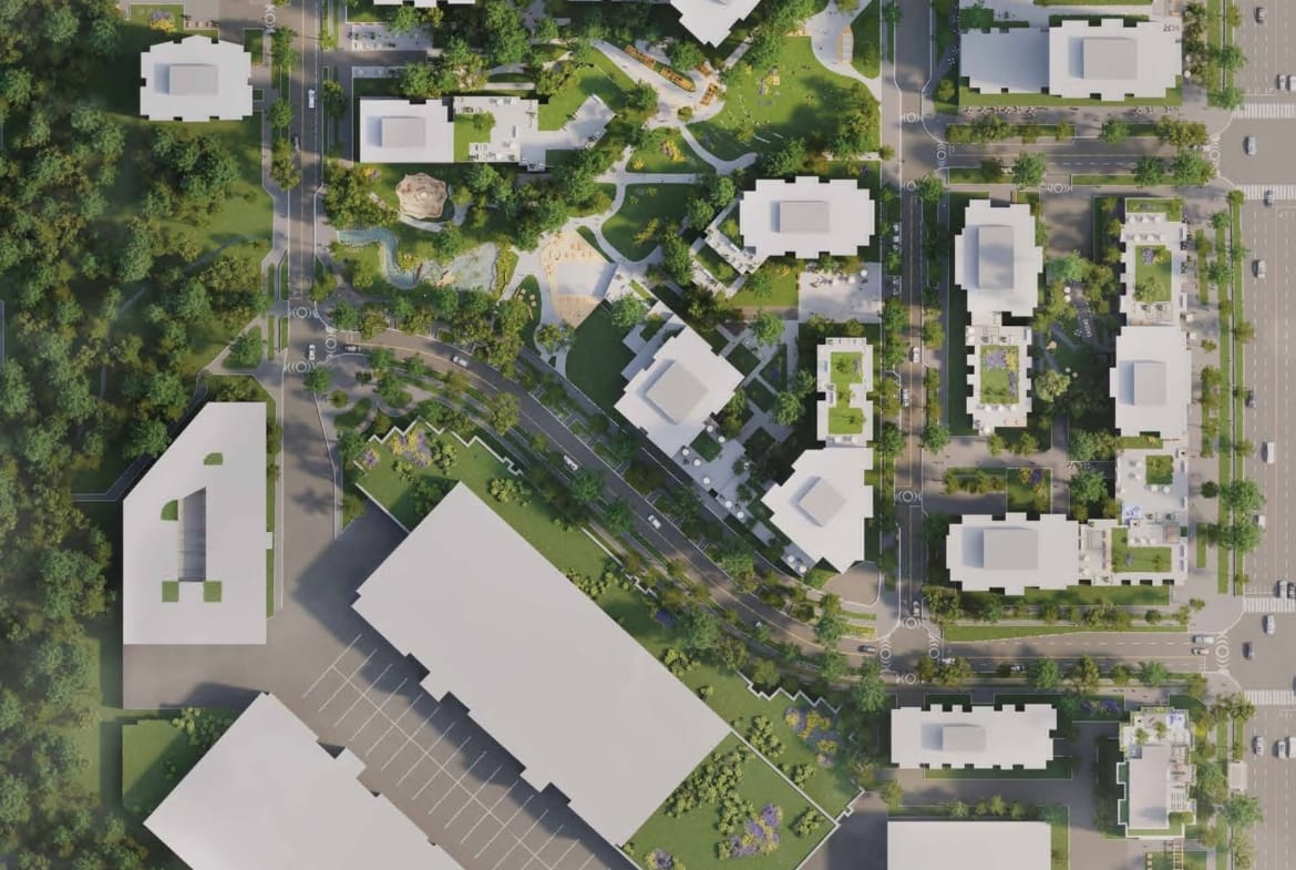 Kwasen Village masterplan aerial Burnaby community layout