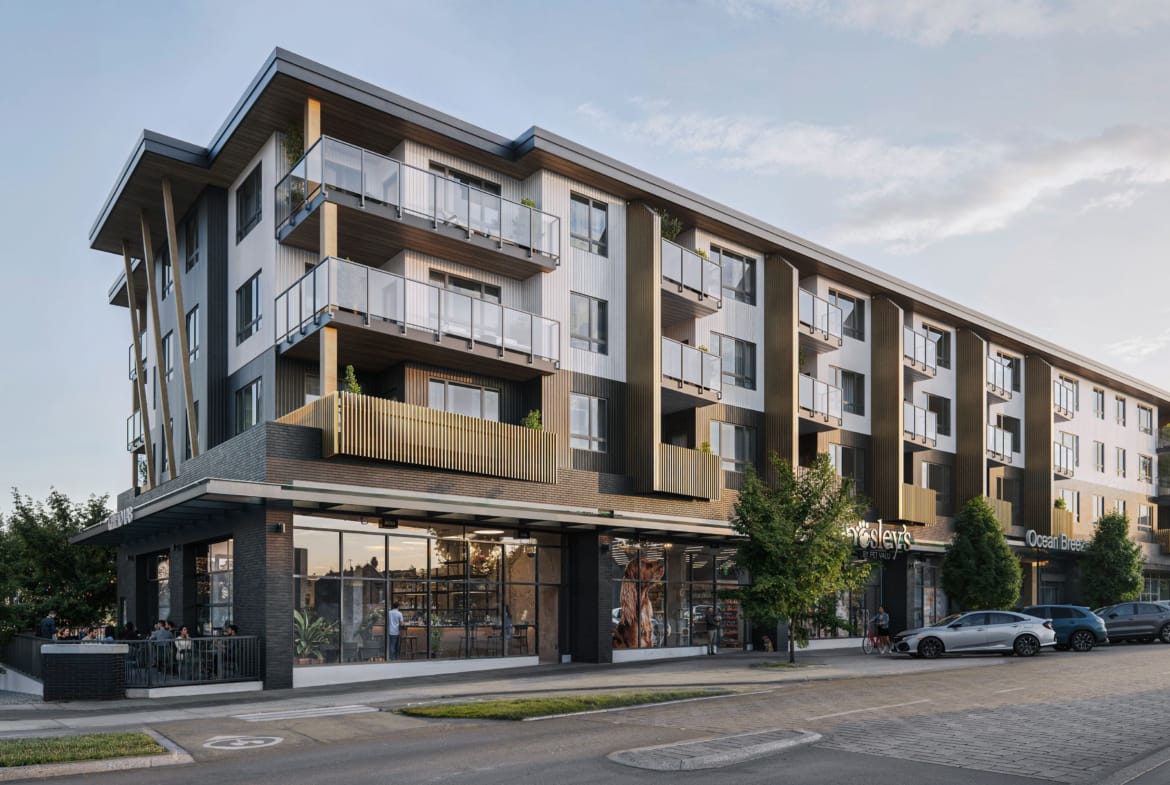 Luxury Cambie Corridor presale building surrounded by greenery