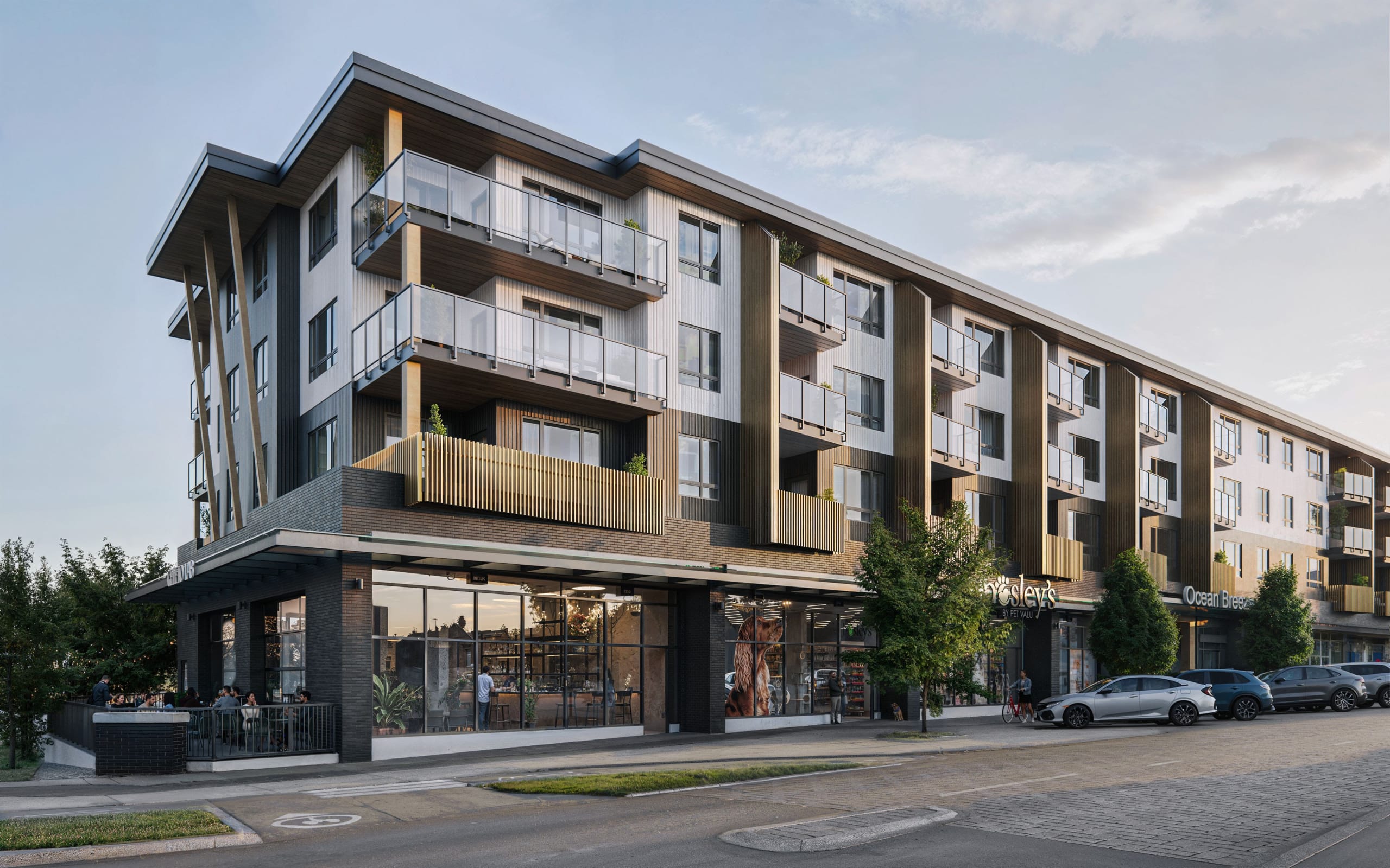 Luxury Cambie Corridor presale building surrounded by greenery