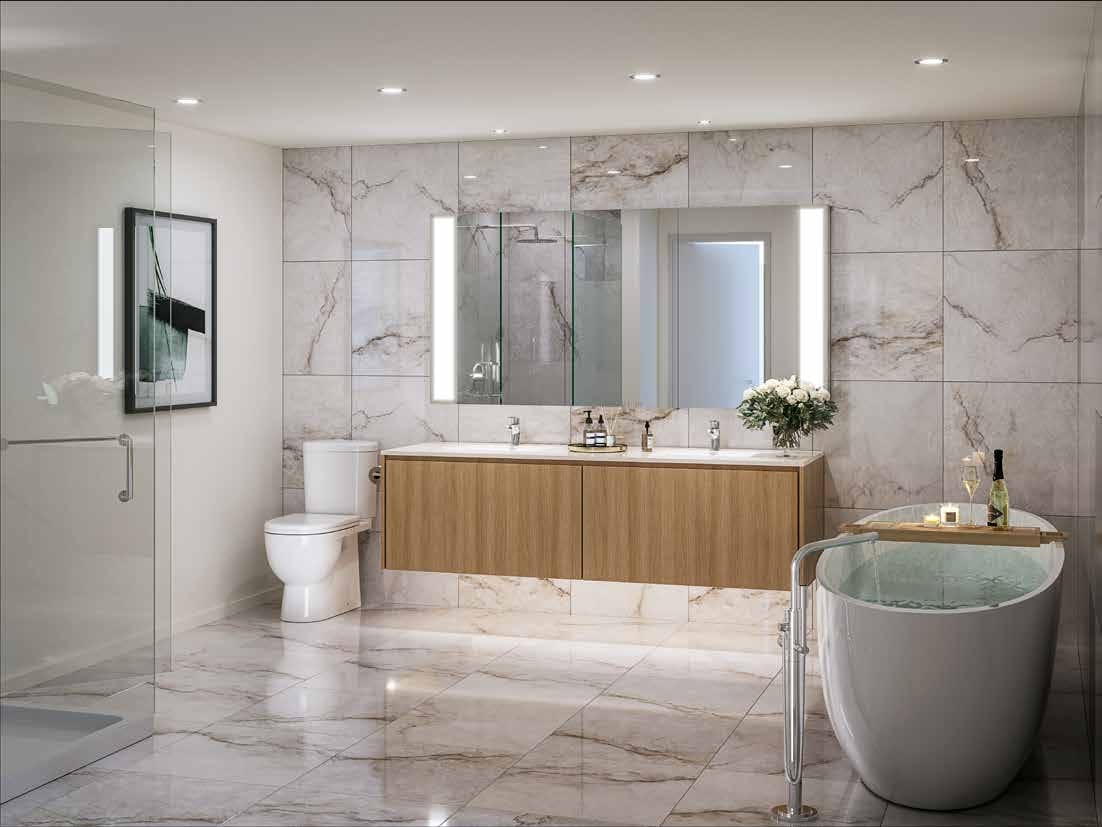 Spa-inspired bathroom interior at Étoile Gold Burnaby