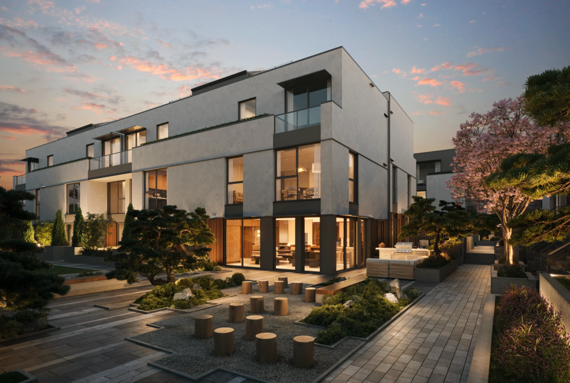 Modern Japanese Scandinavian inspired Satori townhomes exterior