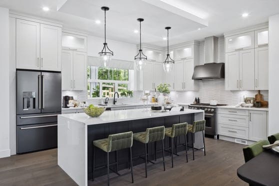 Gourmet kitchen with oversized island at Harper Peak