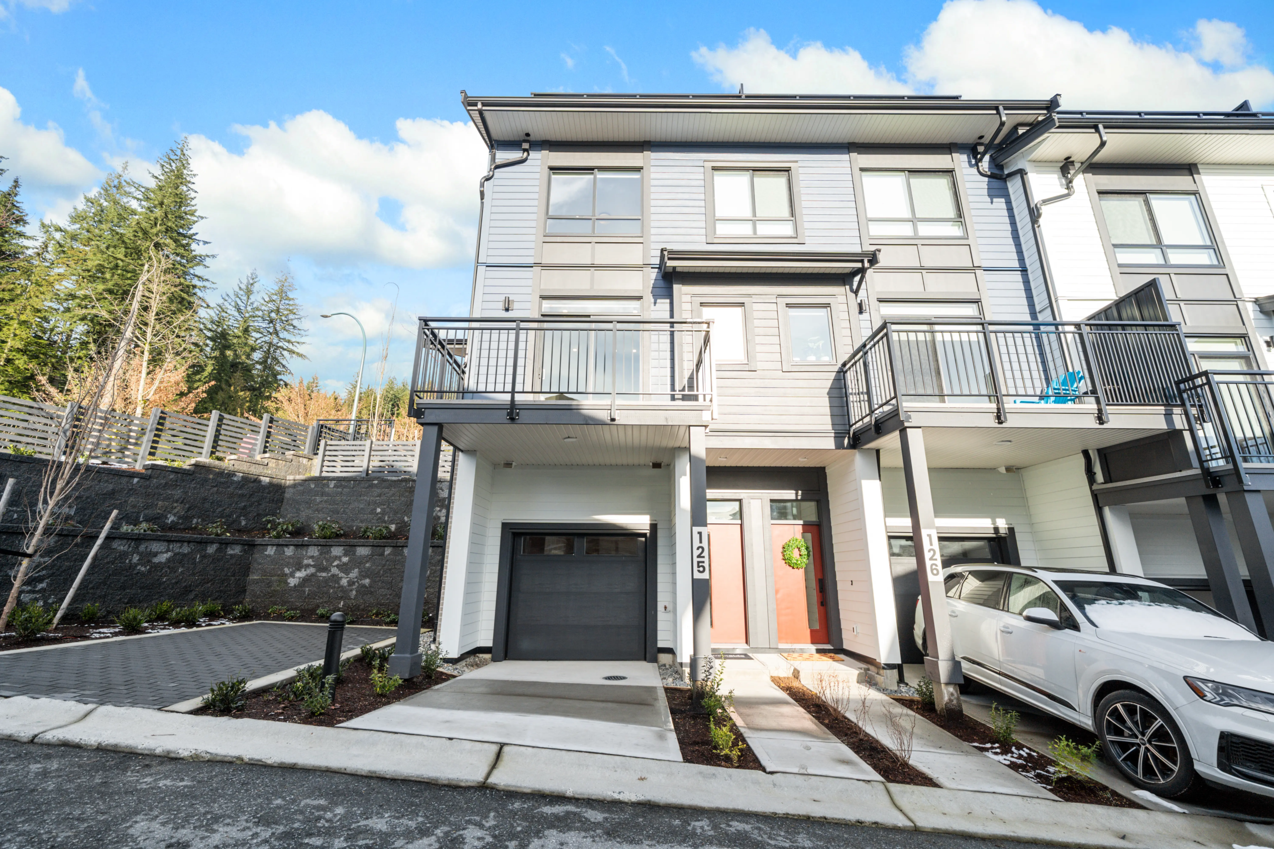 Modern Heartwood townhome exterior in Coquitlam