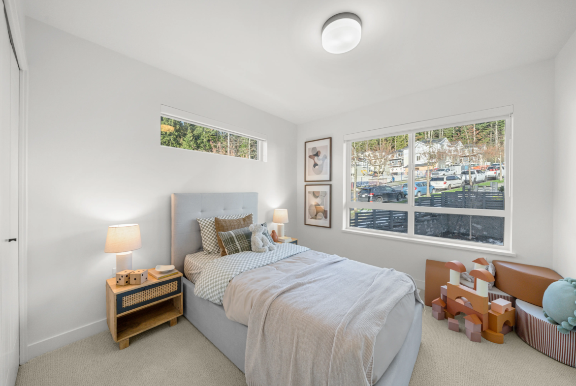 Bright secondary bedroom at Heartwood townhomes