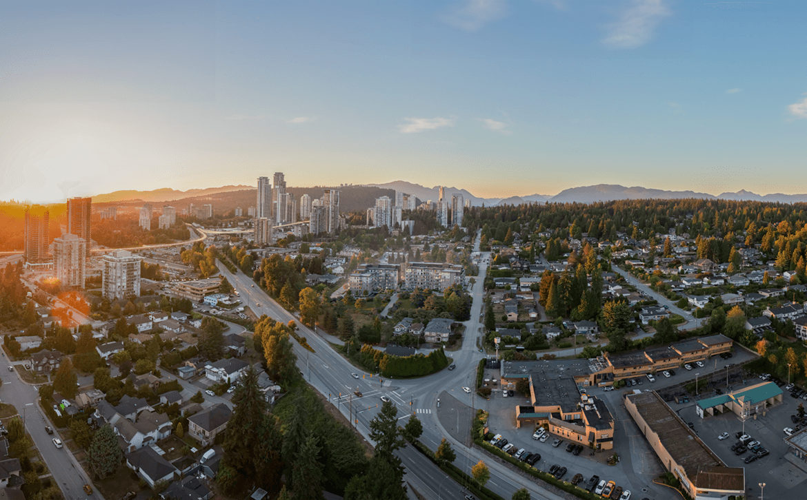 Level by Jayen Properties aerial view in Burquitlam