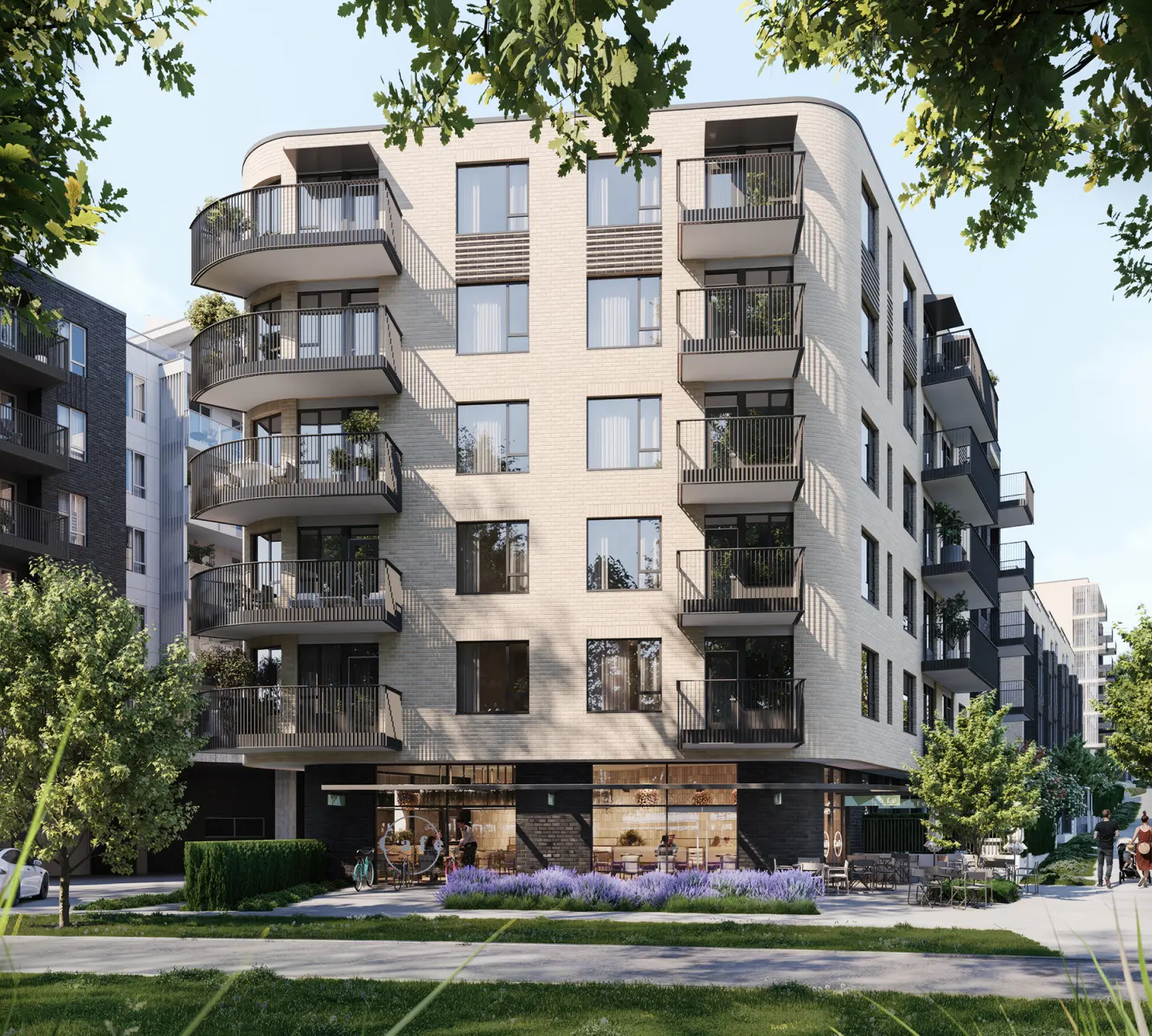 Landscaped courtyard at Botanica Coquitlam presale community