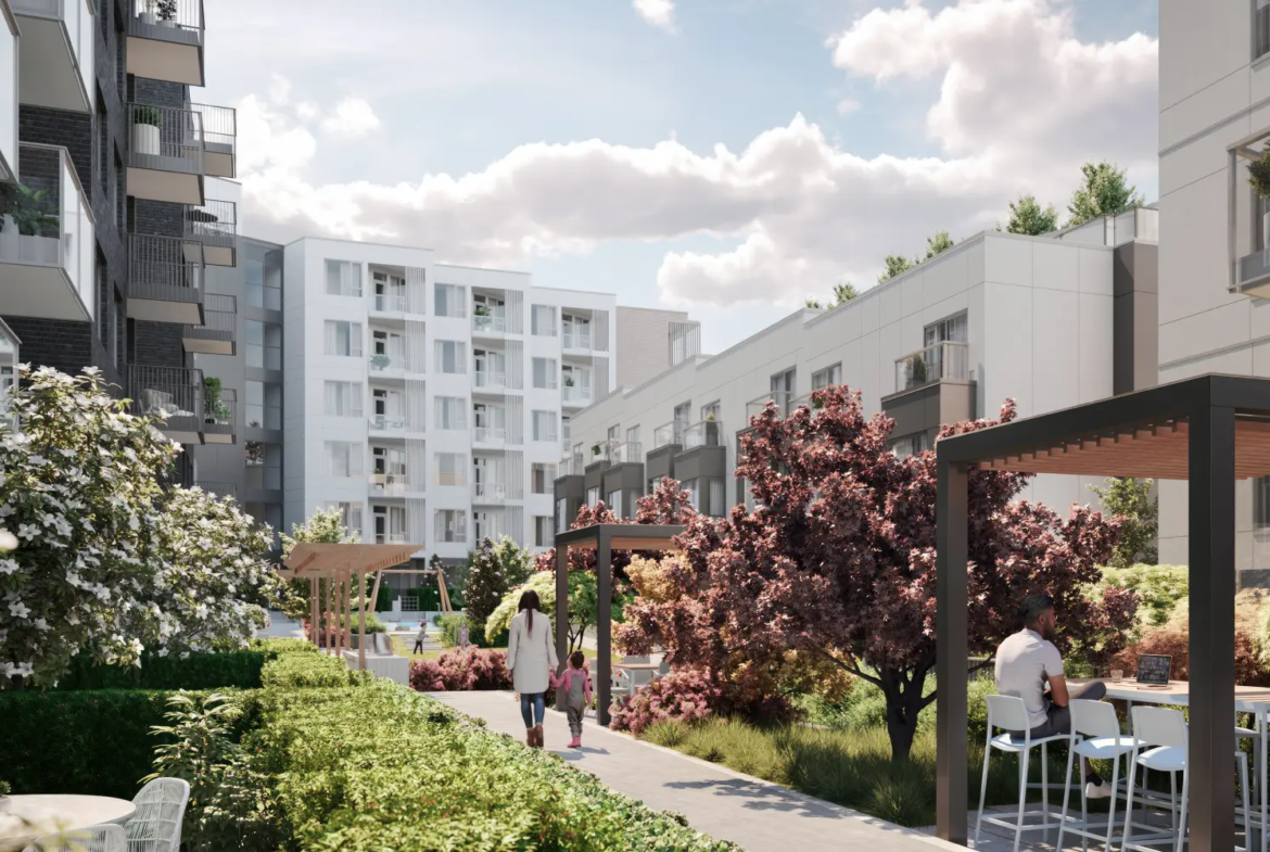 Botanica Coquitlam modern condo exterior rendering surrounded by greenery