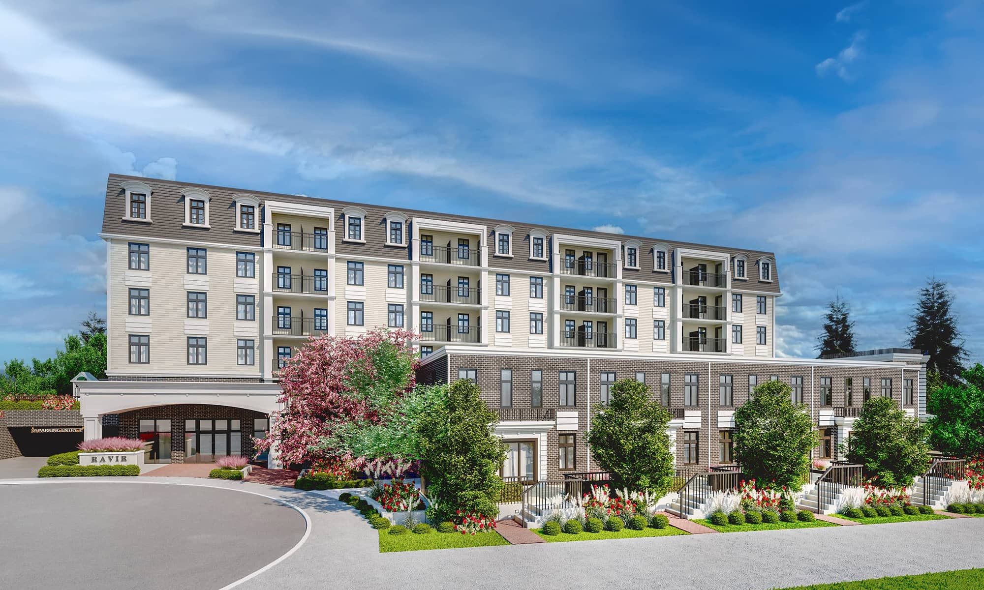 Ravir condos aerial view in Coquitlam