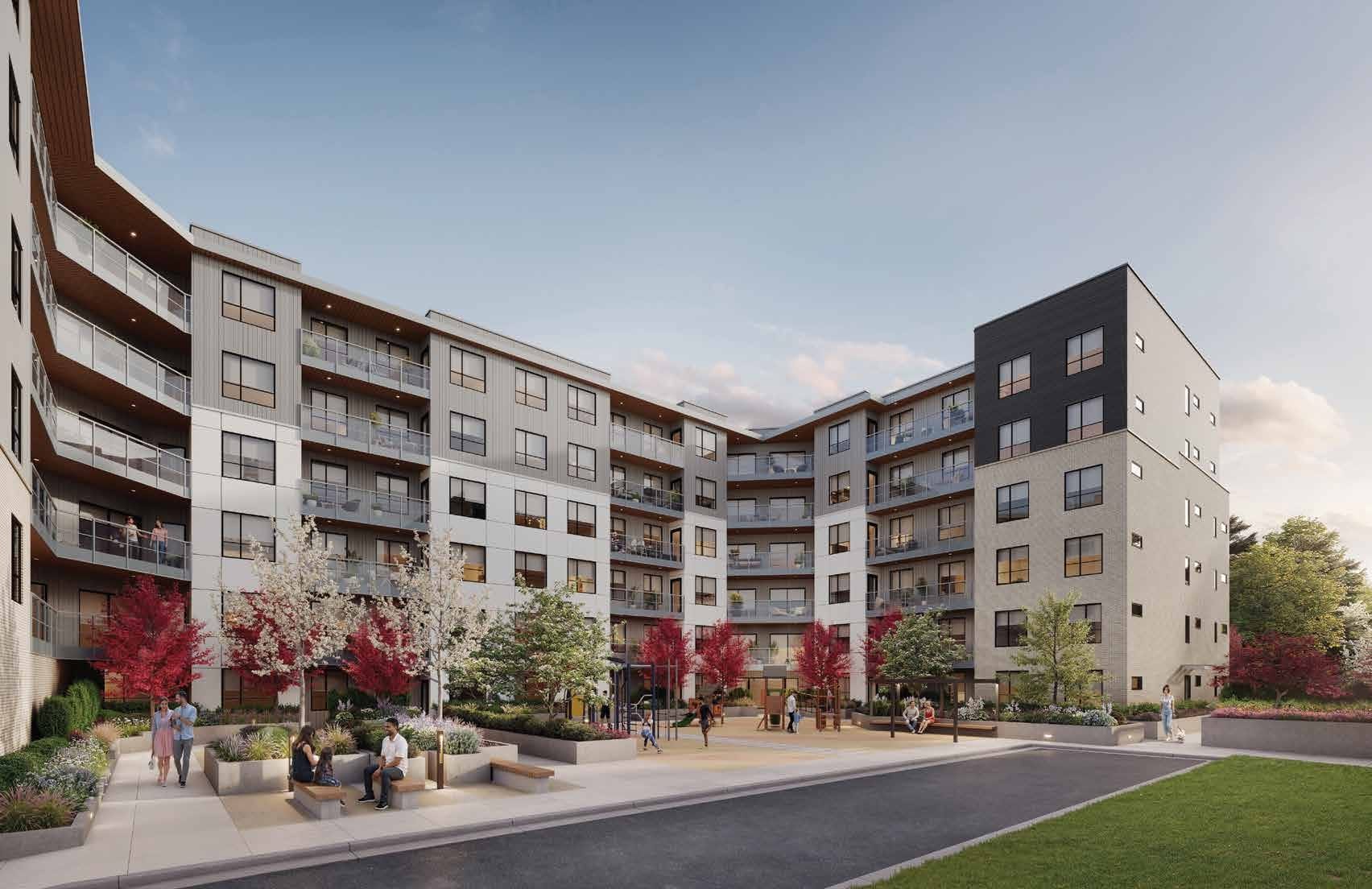 Modern six-storey condominium building in Surrey Newton